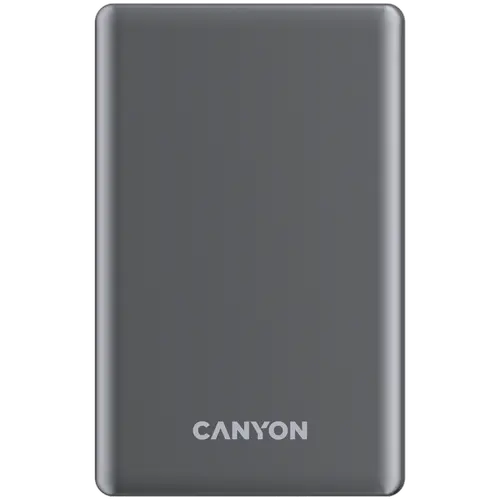 Acumulator extern CANYON OnPower 510 slim, Wireless, Magnetic, 10000 mAh, 20 W (Gri)