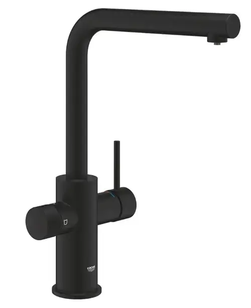 Baterie sanitara GROHE Blue Pure Minta, tip L, montaj pe blatul de chiuveta, 36,7cm, Negru