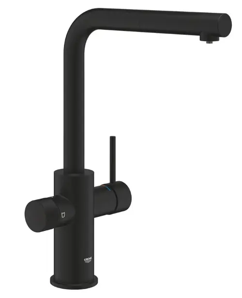 Baterie sanitara GROHE Blue Pure Minta, tip L, montaj pe blatul de chiuveta, 36,7cm, Negru