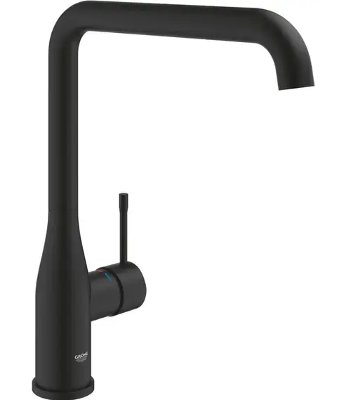 Baterie de bucatarie Grohe Essence 30505KF0, 3/8'', tip L, pipa inalta, pivotanta, mat, Negru
