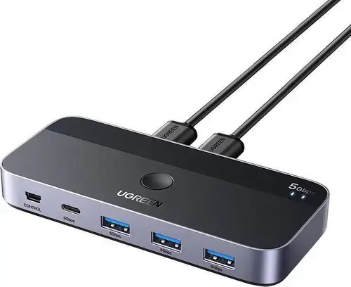 Hub USB Ugreen CM662-15705, 1x microUSB 1x USB-C + 3x USB-A 3.2 Gen1 (Argintiu)