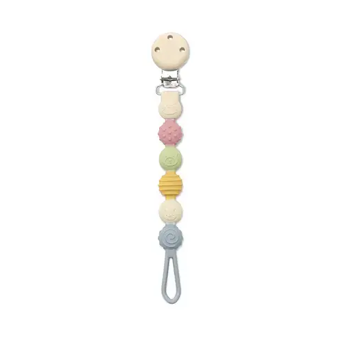 Lant pentru suzeta din silicon, clips de prindere, BPA Free, Lorelli Blue Mix