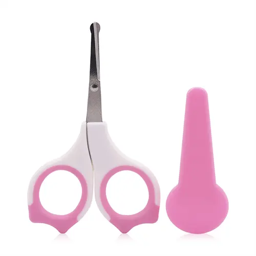Forfecuta de unghii pentru bebelusi, cu suport de protectie, 0 luni+, Lorelli Blush Pink