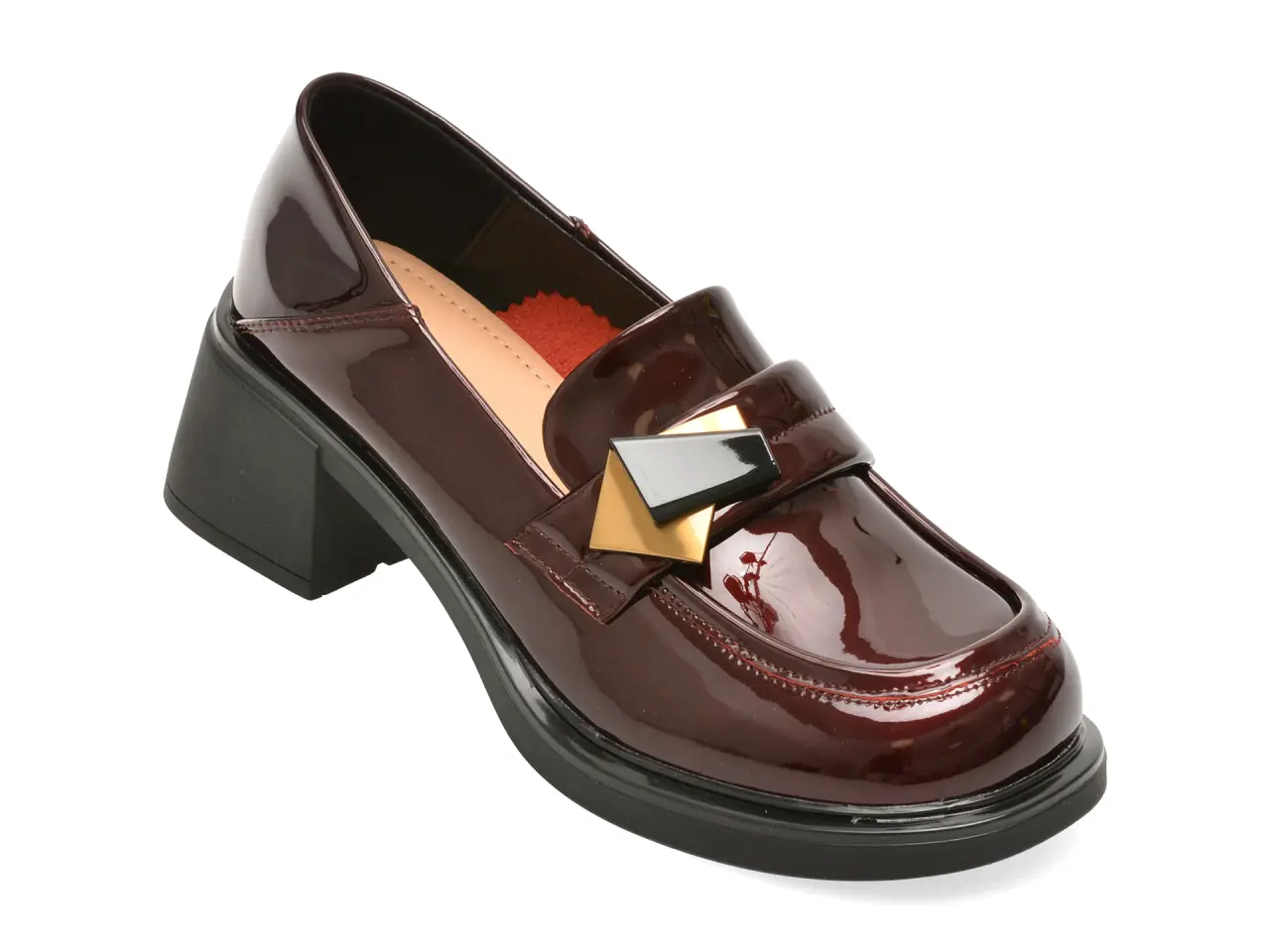 Mocasini PASS COLLECTION visinii, M440001, din piele naturala lacuita