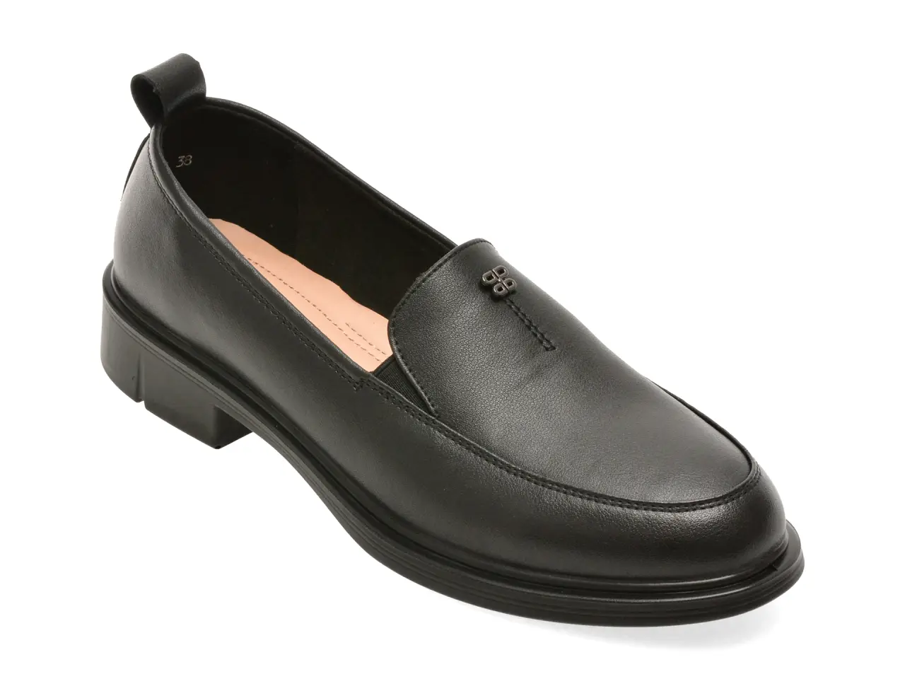 Mocasini PASS COLLECTION negri, M560002, din piele naturala