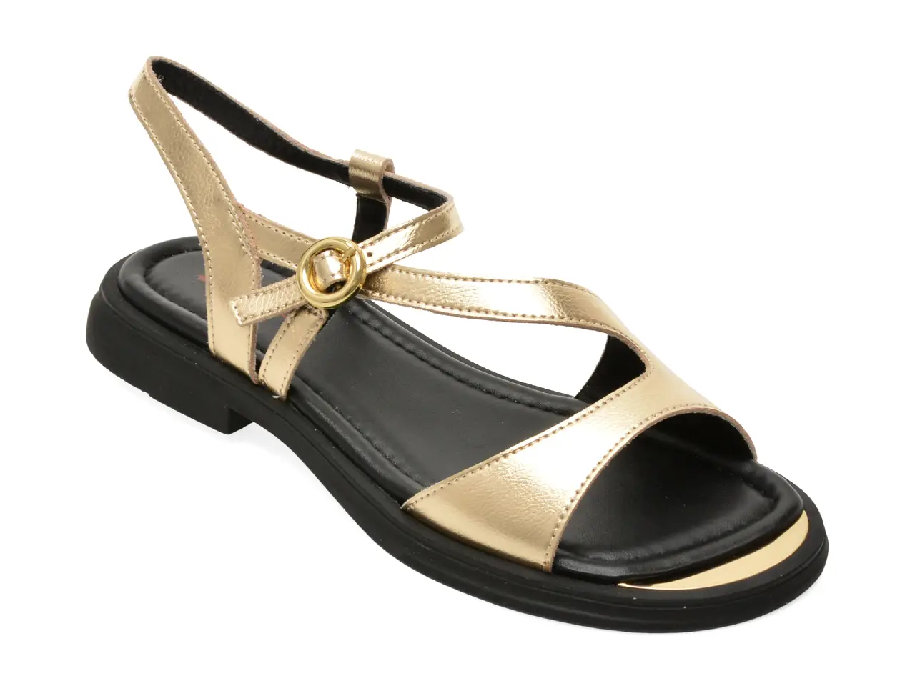 Sandale PASS COLLECTION aurii, WC60003, din piele naturala