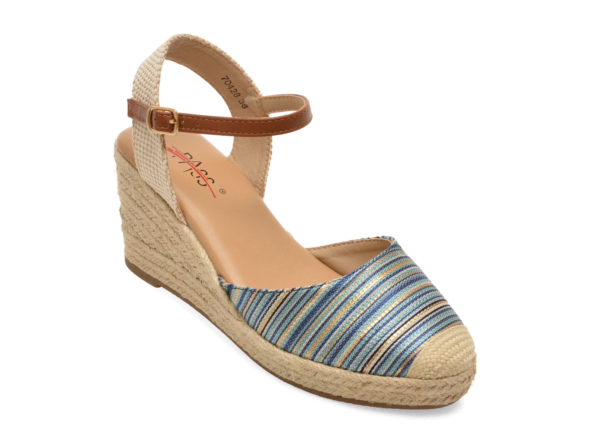Pantofi PASS COLLECTION albastri, 70428, din material textil