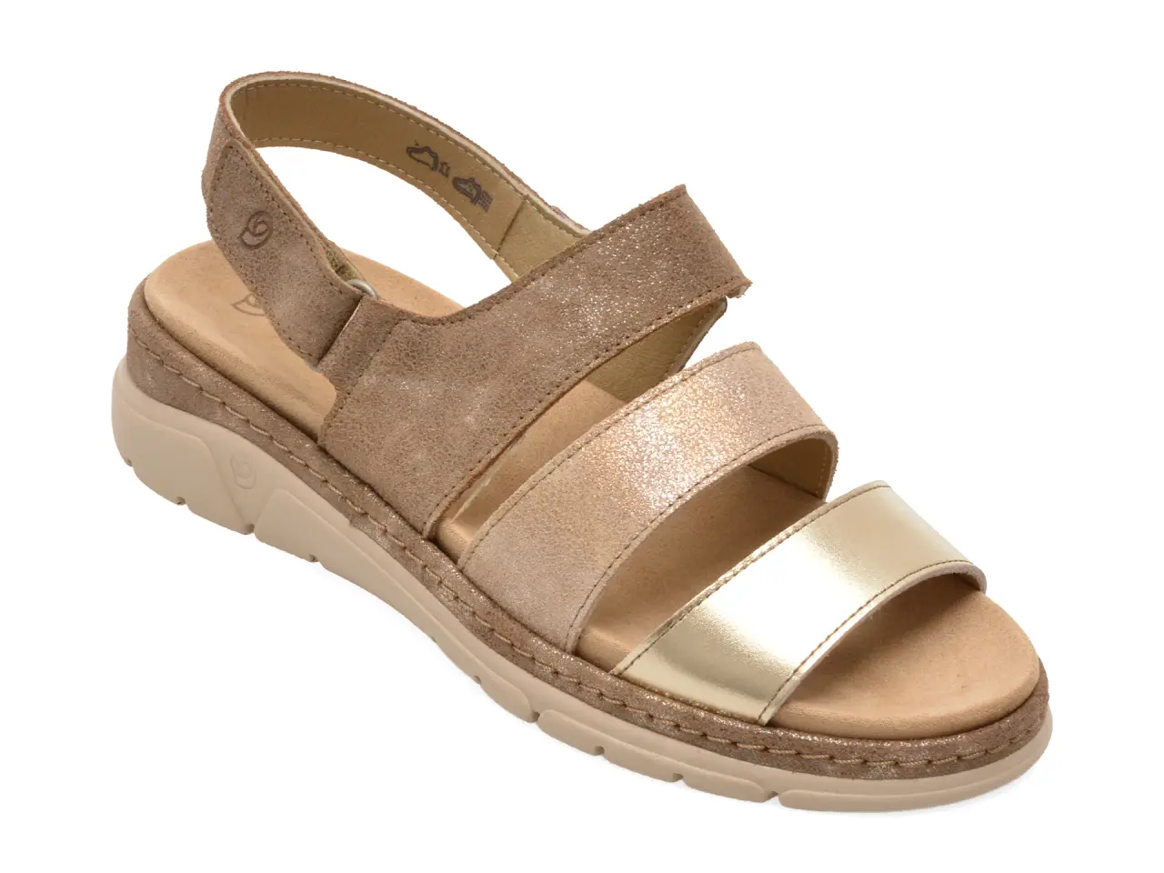 Sandale SUAVE gri, 12511, din piele intoarsa
