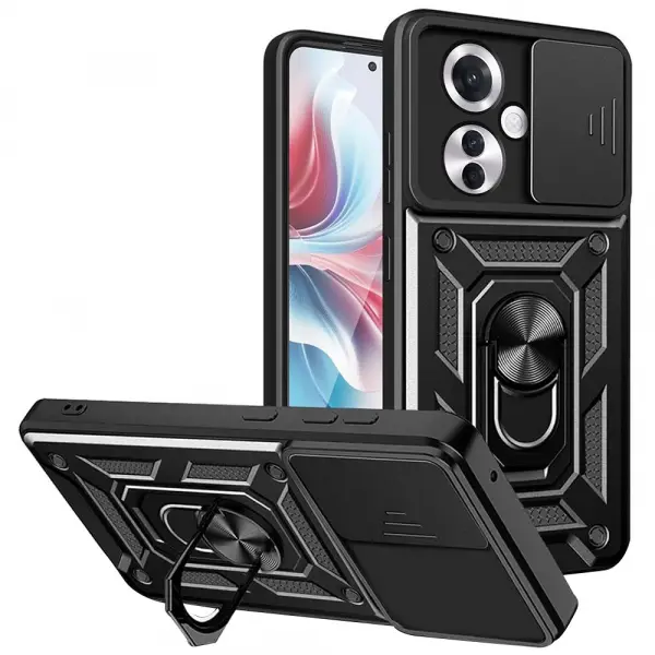 Husa pentru Oppo Reno11 F, Techsuit, CamShield, Neagra