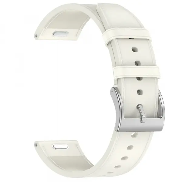 Curea Techsuit W073 pentru Samsung Galaxy Watch / Huawei Watch Series, 22mm, Alba