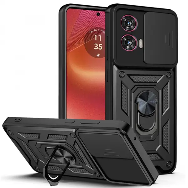 Husa pentru Motorola Edge 50 Fusion, Techsuit, CamShield, Neagra