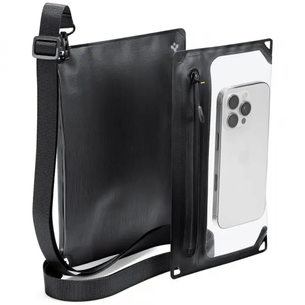 Geanta si Husa Waterproof Universala Spigen Crossbag, Neagra AMP09746