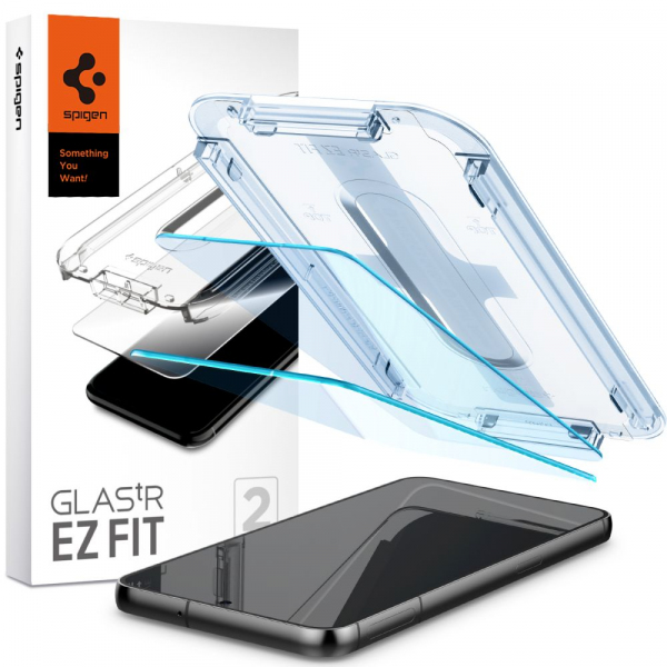Folie de protectie Ecran Spigen GlastR EZ FIT pentru Samsung Galaxy S23 S911, Sticla Securizata, Full Glue, Set 2 bucati AGL05958