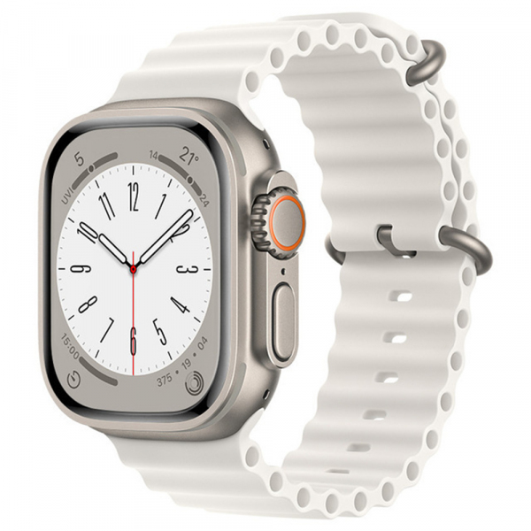 Curea Techsuit W038 pentru Apple Watch 49mm / 46mm / 45mm / 44mm / 42mm Series, Alba