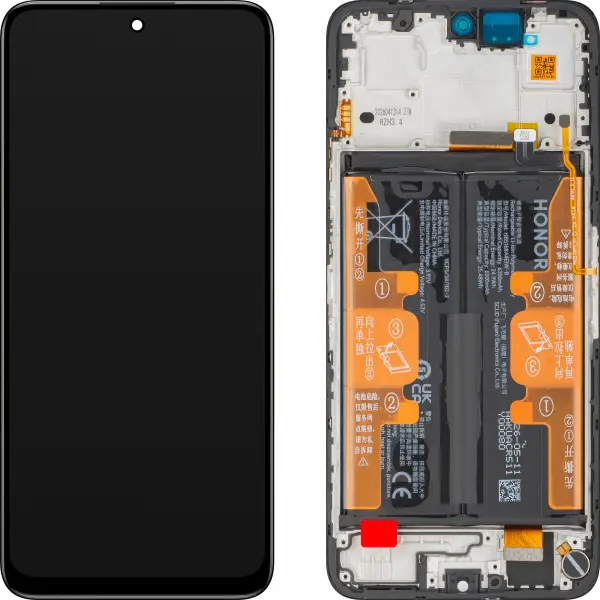 Display cu Touchscreen Honor 400 Smart 4G / 400 Smart 5G, cu Rama si Acumulator, Negru, Service Pack 0235AQSV