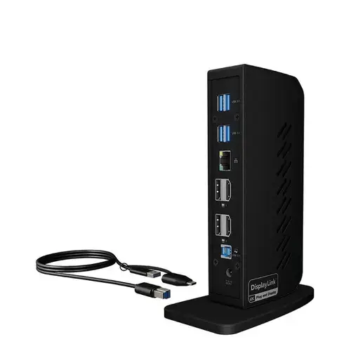 Docking Station Raidsonic 12 in 1, Icy Box, 6 x USB 3.0, 2 x HDMI, 2 x DP, 1 x GigabitLAN (Negru)