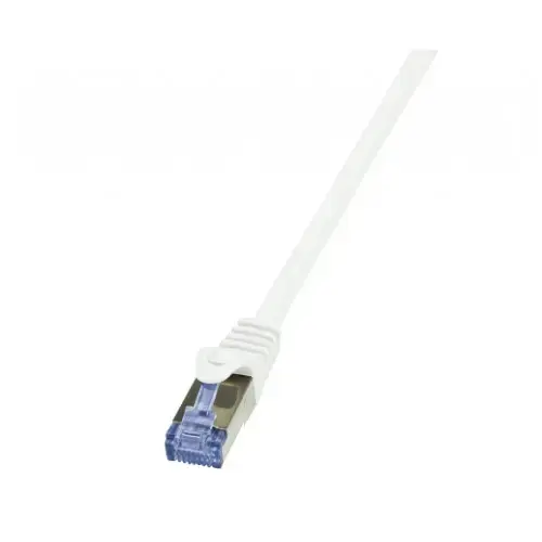 Cablu Patchcord Logilink CQ4022S, S/FTP, Cat6a, 0.5m, alb