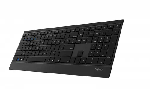 Tastatura wireless Rapoo E9500M, Bluetooth/Wi-Fi 2.4GHz, Slim (Negru)