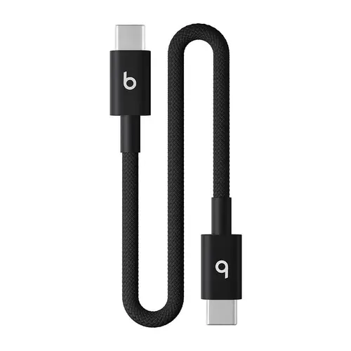 Cablu de date Apple Beats USB-C la USB-C, 20 cm (Negru)