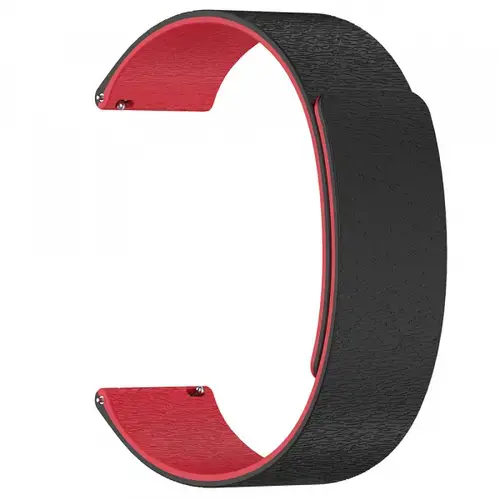 Curea Techsuit W074 pentru Samsung Galaxy Watch / Huawei Watch Series, 22mm, Negru/Rosu