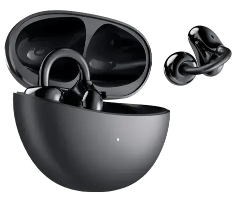 Casti True Wireless Open-Ear Honor Choice Earbuds Clip, Bluetooth, Microfon cu anulare zgomot AI, Control Touch, IP54 (Negru)