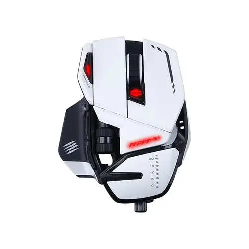 Mouse gaming Mad Catz R.A.T. 6+, 12000 DPI, 11 butoane programabile, iluminare multicolor, Alb
