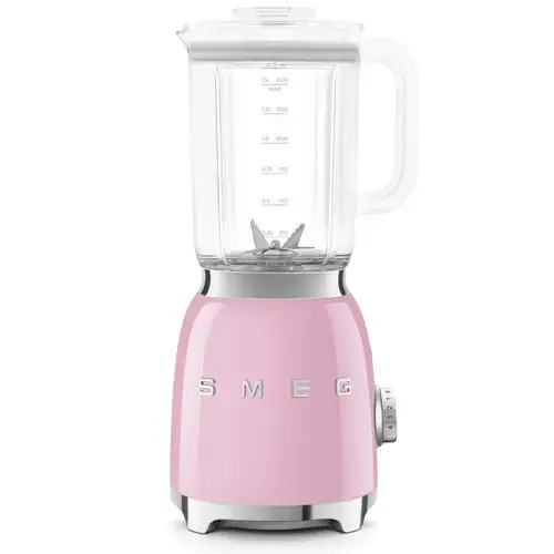 Blender de masa retro Smeg BLF03PKEU, 800 W, 4 programe, Pulse, Auto-curatare, 18000 rpm (Roz)