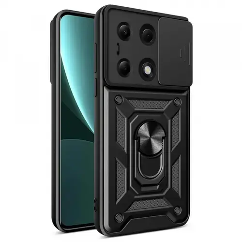 Husa pentru Xiaomi Redmi Note 13 Pro 4G / Poco M6 Pro 4G, Techsuit, CamShield, Neagra
