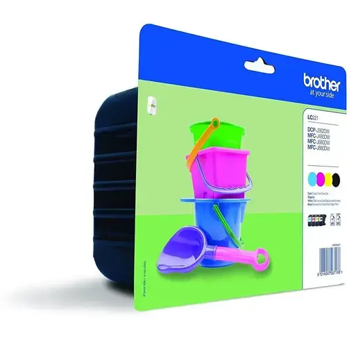 Set 4 x Cartus de cerneala, Brother, LC221VALBPDR, Multicolor