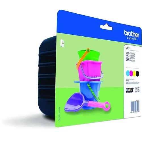 Set 4 x Cartus de cerneala, Brother, LC221VALBPDR, Multicolor