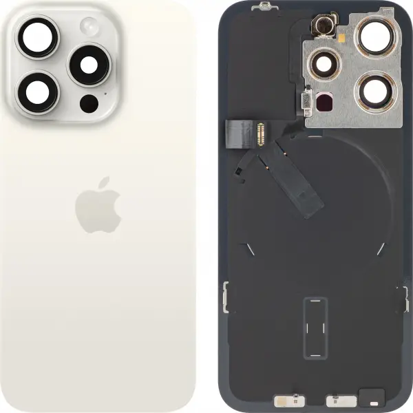 Capac Baterie Apple iPhone 15 Pro, Alb (White Titanium), Swap