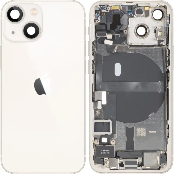 Capac Baterie Apple iPhone 13 mini, Cu Carcasa Mijloc, Full Parts, Alb (Starlight), Swap