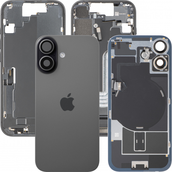 Capac Baterie Apple iPhone 17, Cu Carcasa Mijloc, Full Parts, Negru, Swap