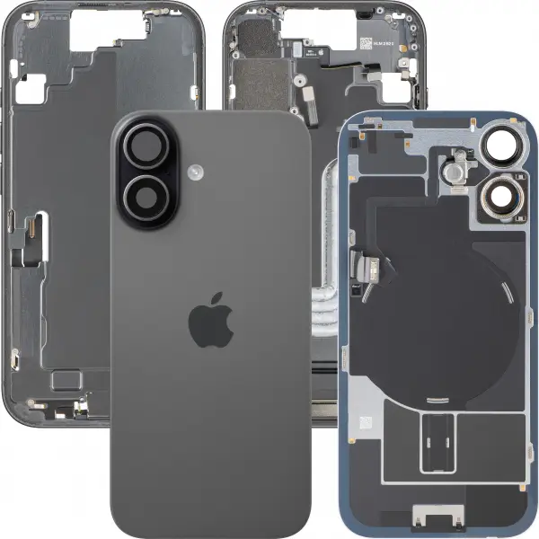Capac Baterie Apple iPhone 17, Cu Carcasa Mijloc, Full Parts, Negru, Swap
