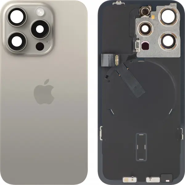 Capac Baterie Apple iPhone 15 Pro, Bej (Natural Titanium), Swap