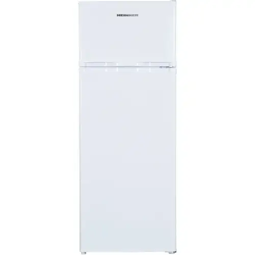 Frigider cu doua usi Heinner HF-H2206E++, 206 L, lumina LED, 3 rafturi de sticla, Clasa E, H 143 cm (Alb)
