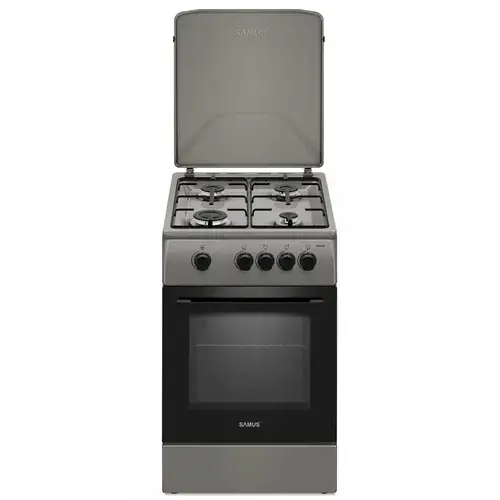 Aragaz Samus SM561BSS, 4 arzatoare, Montat pentru GPL, 50x60 cm (Gri)
