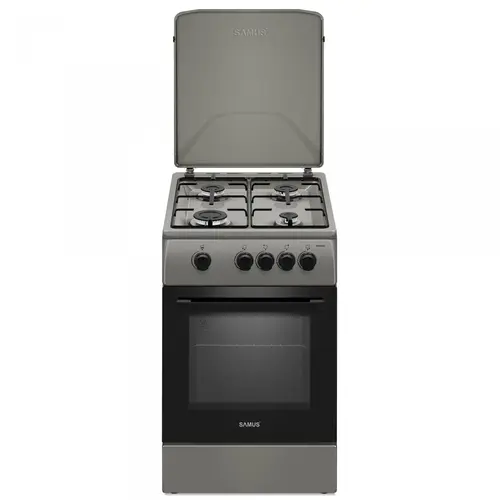 Aragaz Samus SM561BSS, 4 arzatoare, Montat pentru GPL, 50x60 cm (Gri)