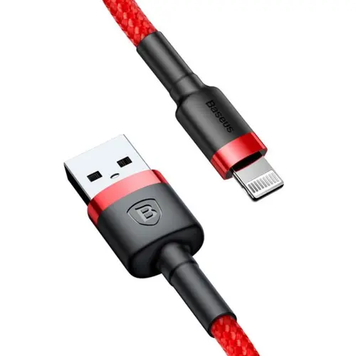 Cablu de date Baseus Kevlar CALKLF-B09, Lightning, 1 m (Rosu)