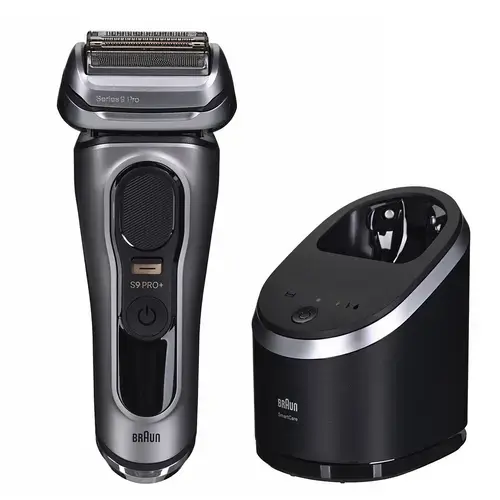 Aparat de ras electric Braun Series 9 PRO+ 9565cc, ProLift Trimmer, SensoFlex, AutoSense, Sonic Technology, 40.000 de actiuni de taiere, 5 elemente de taiere, Statie Smart Care 6-in-1, Trusa de voiaj (Grafit)