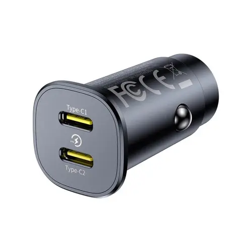 Incarcator auto Baseus GoTrip DP1, Quick Charge 30W, 1 x USB, 1 x USB Type-C, bricheta auto, C00072300123-00 (Negru)