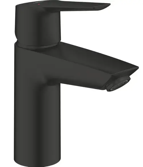 Baterie lavoar Grohe Start 235502432, 3/8'', marimea S, monocomanda, 5.7 l/min, ventil push to open, mat, Negru