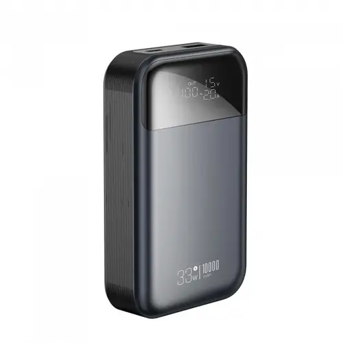 Baterie Externa XO Design PR232, 10000mAh, 33W, QC + PD, 1 x USB-A - 1 x USB-C, Neagra