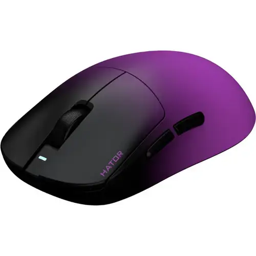 Mouse wireless Hator Quasar 3 Ultima, 30000 DPI, USB, Bluetooth, Negru/Mov