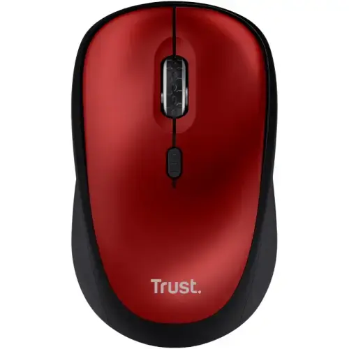 Mouse Optic Trust Yvi+, USB Wireless/Bluetooth, 1600 dpi, Negru/Rosu