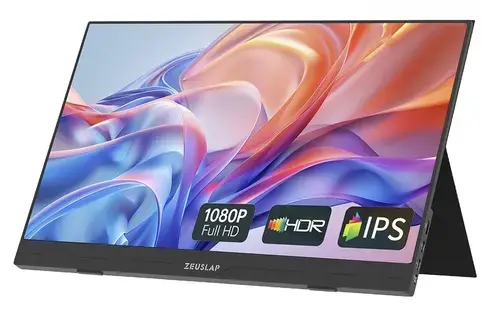 Monitor Portabil IPS LED Zeuslap 15.6inch AP156, Full HD (1920 x 1080), Mini HDMI, USB-C (Negru)