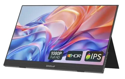 Monitor Portabil IPS LED Zeuslap 15.6inch AP156, Full HD (1920 x 1080), Mini HDMI, USB-C (Negru)