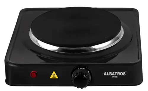 Plita electrica Albatros AP16B, 1 Arzator, 1500 W (Negru)