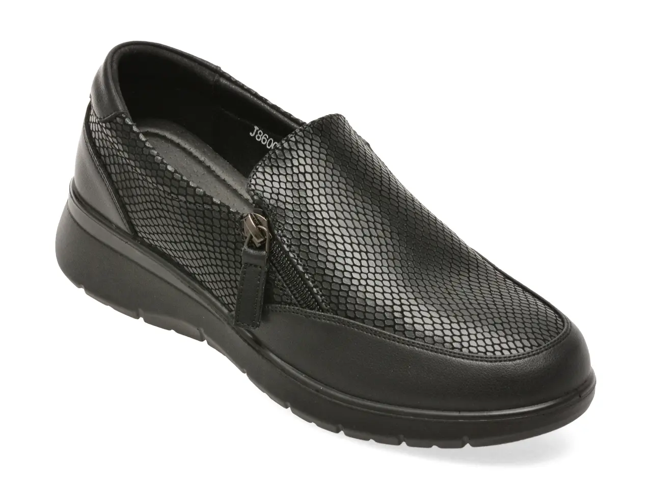 Pantofi PASS COLLECTION negri, J860021, din piele naturala