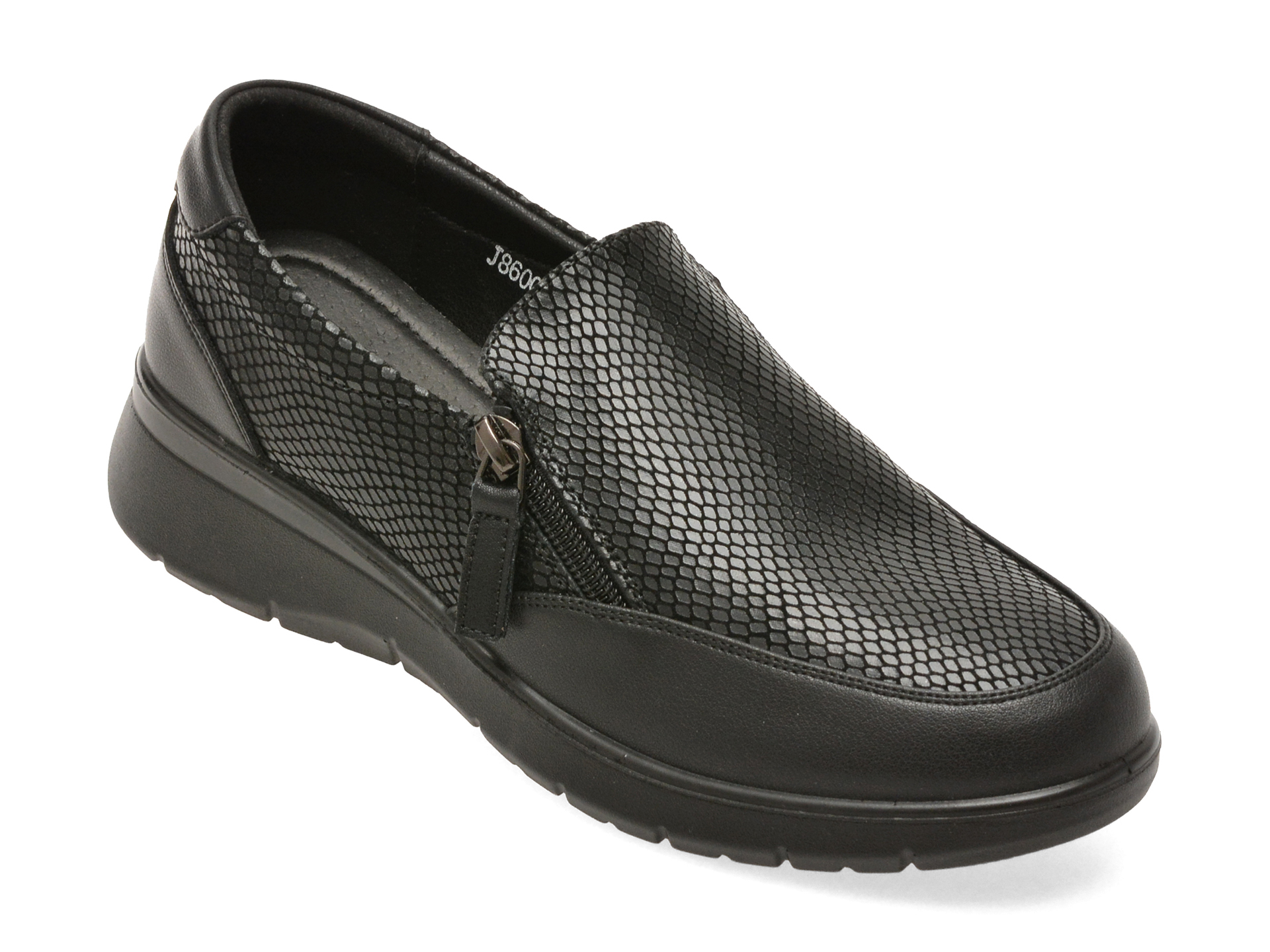 Pantofi PASS COLLECTION negri, J860021, din piele naturala